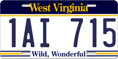 WV license plate 1AI715