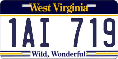 WV license plate 1AI719