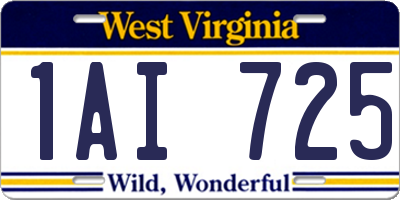 WV license plate 1AI725