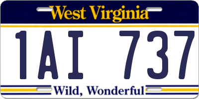 WV license plate 1AI737