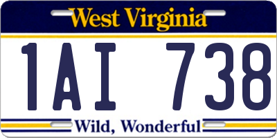 WV license plate 1AI738