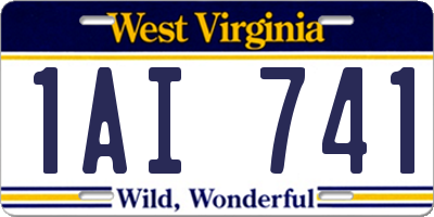 WV license plate 1AI741