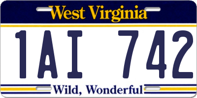 WV license plate 1AI742