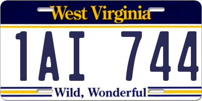 WV license plate 1AI744