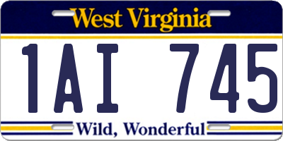 WV license plate 1AI745