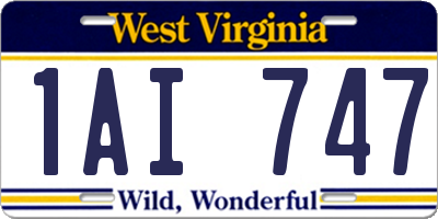 WV license plate 1AI747