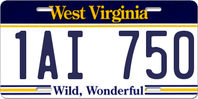 WV license plate 1AI750