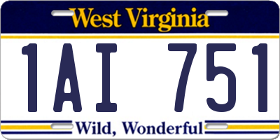 WV license plate 1AI751