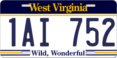 WV license plate 1AI752