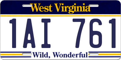 WV license plate 1AI761