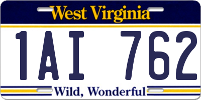 WV license plate 1AI762