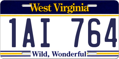 WV license plate 1AI764