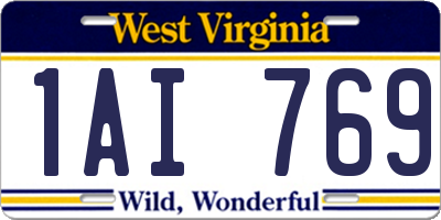 WV license plate 1AI769