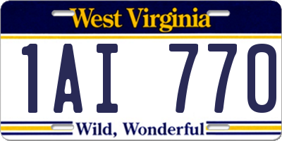 WV license plate 1AI770