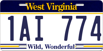 WV license plate 1AI774