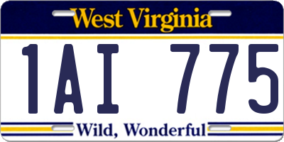 WV license plate 1AI775