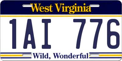 WV license plate 1AI776