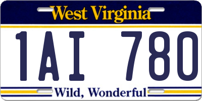 WV license plate 1AI780