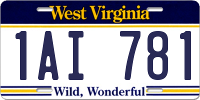 WV license plate 1AI781