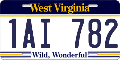 WV license plate 1AI782