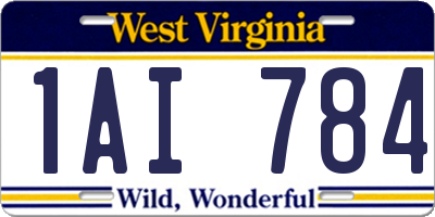 WV license plate 1AI784