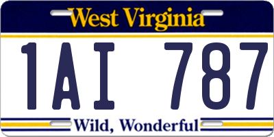 WV license plate 1AI787