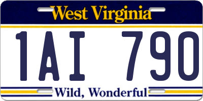 WV license plate 1AI790