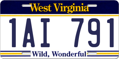 WV license plate 1AI791