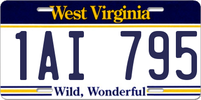 WV license plate 1AI795