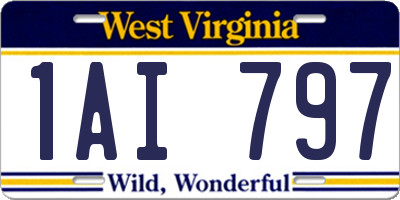 WV license plate 1AI797