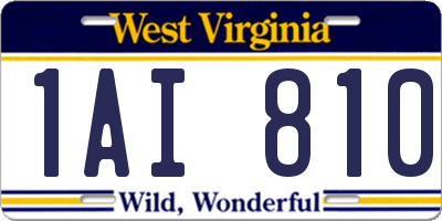 WV license plate 1AI810