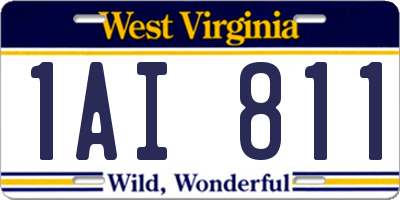 WV license plate 1AI811