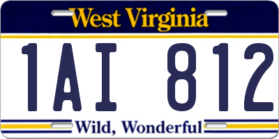 WV license plate 1AI812