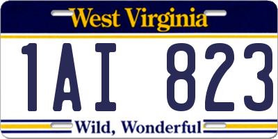 WV license plate 1AI823