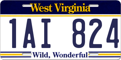 WV license plate 1AI824