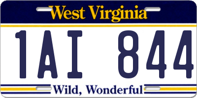 WV license plate 1AI844