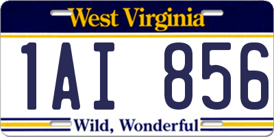 WV license plate 1AI856