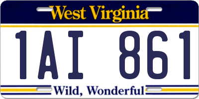 WV license plate 1AI861