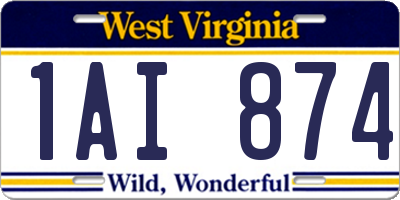 WV license plate 1AI874