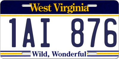 WV license plate 1AI876