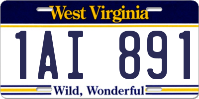 WV license plate 1AI891