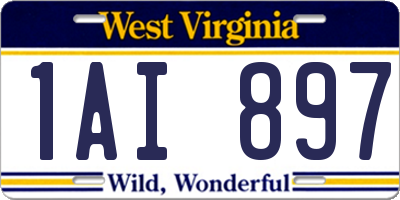 WV license plate 1AI897