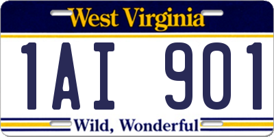 WV license plate 1AI901