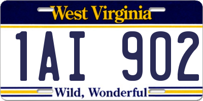 WV license plate 1AI902