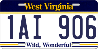 WV license plate 1AI906