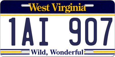 WV license plate 1AI907