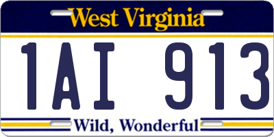 WV license plate 1AI913