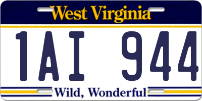 WV license plate 1AI944