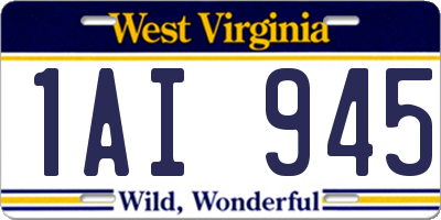 WV license plate 1AI945