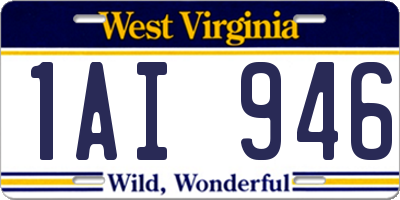 WV license plate 1AI946